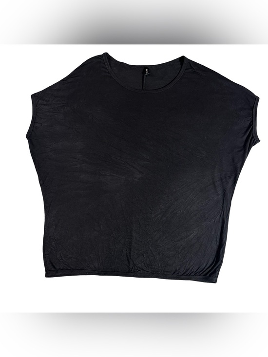 Ying Jie Tops - Ying Jie Black Dolman Sleeve Waist-Tapered Stretch Knit Top Size L